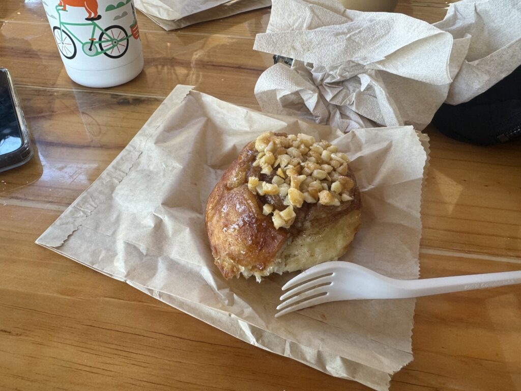 Yummy cinnamon roll from a local bakery in Maui!